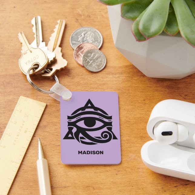 Custom Name & Color Eye of Horus Keychain (Desk)