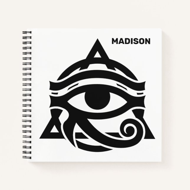 Custom Name & Color Eye of Horus Notebook (Front)
