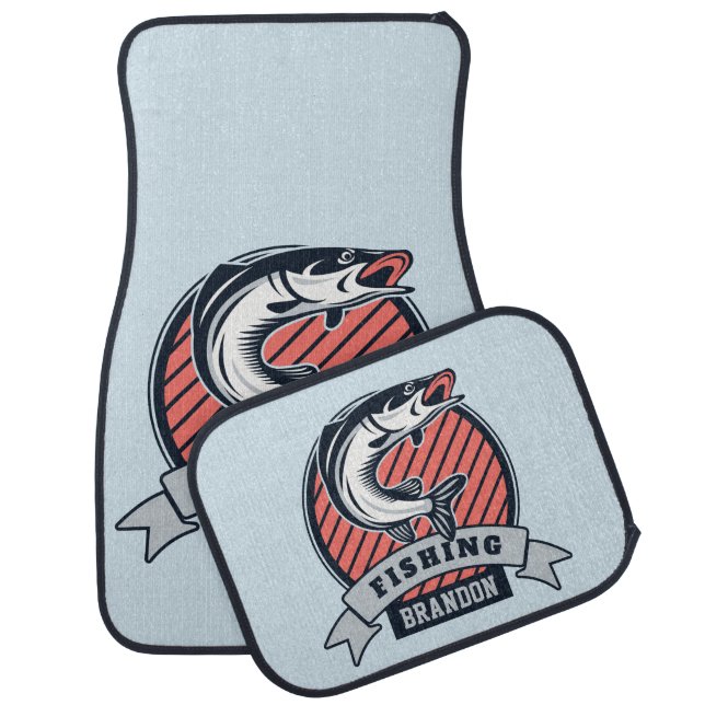 Custom name & color Fisher car floor mats (Set)