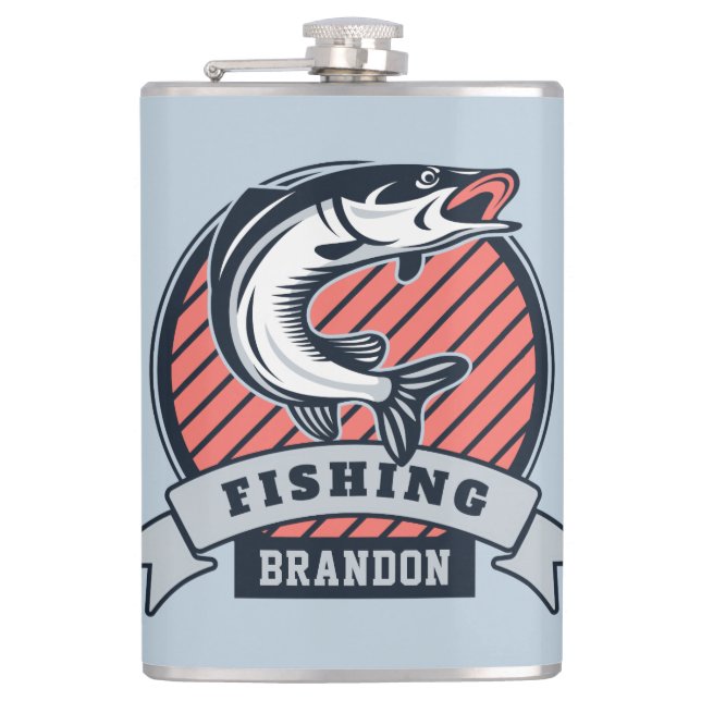 Custom name & color Fisher flask (Front)