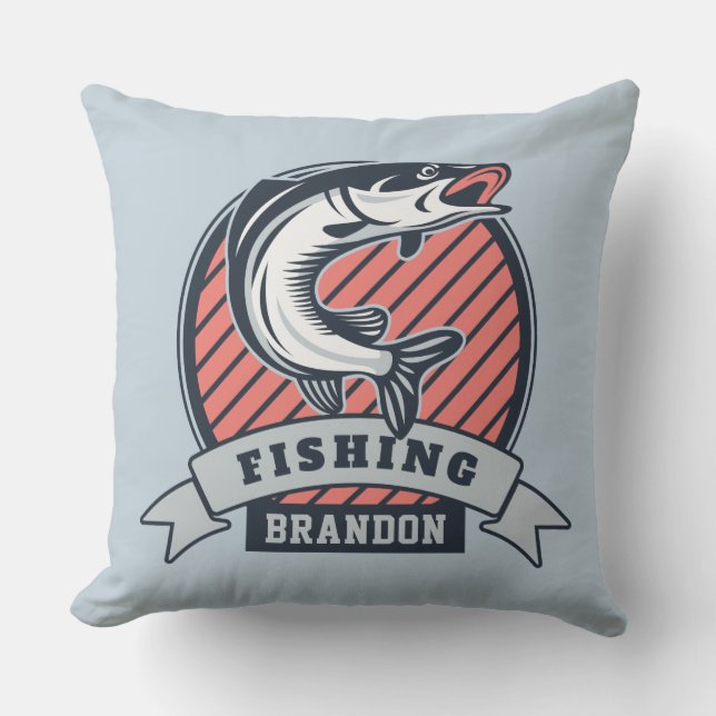Custom name & color Fisher throw pillows (Front)