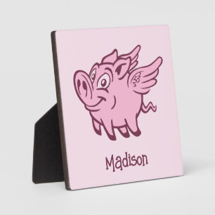 Custom Name & Color Flying Pig Plaque