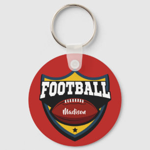 Custom name & color Football Logo key chains