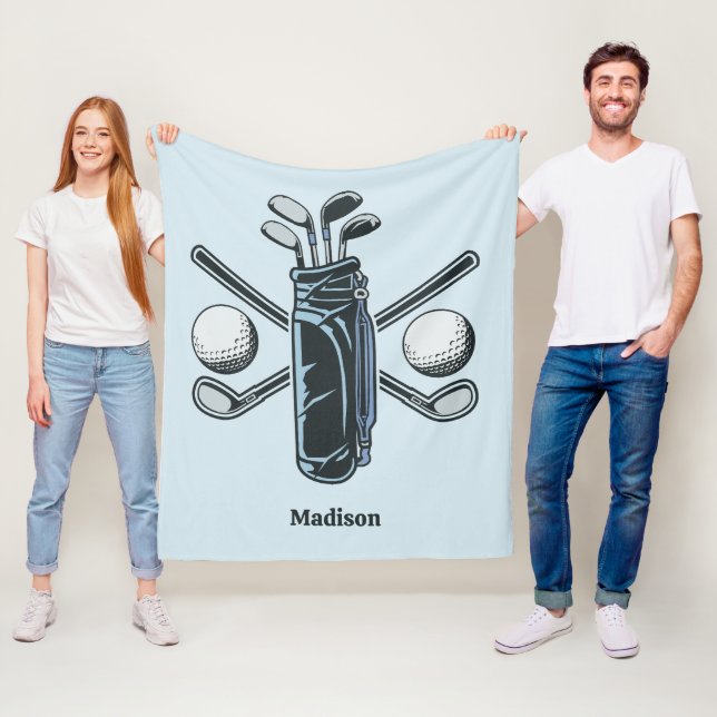 Custom Name & Color Golf Fleece Blanket (In Situ)