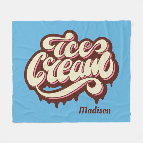 Custom name  color Ice Cream blankets