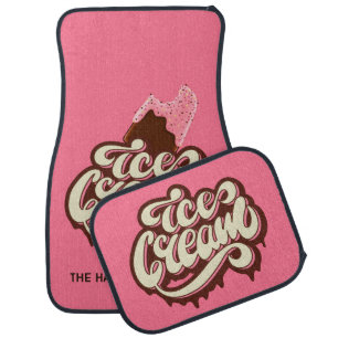 Custom name & color Ice Cream car floor mats