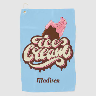 Custom name & color Ice Cream golf towel