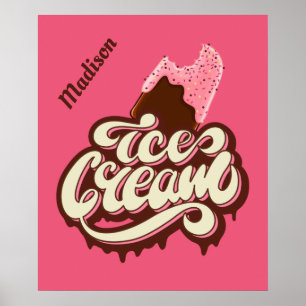 Custom name & color Ice Cream poster