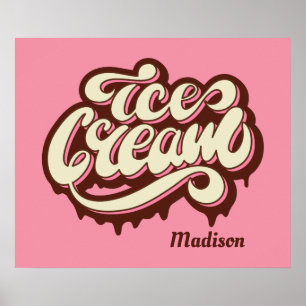 Custom name & color Ice Cream poster
