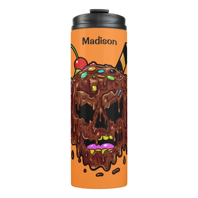Custom name & color Ice Cream Skull tumbler (Front)