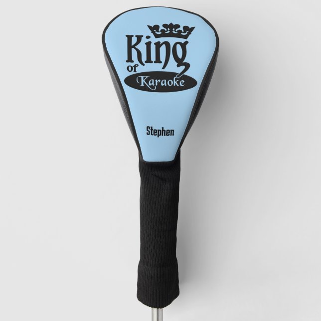 Custom Name & Color King of Karaoke Golf Head Cover (Front)