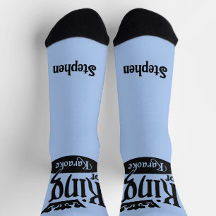 Custom Name & Color King of Karaoke Socks