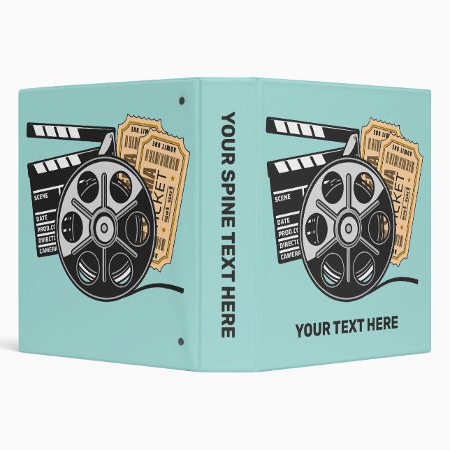 Custom Name & Color Movie 3 Ring Binder (Background)