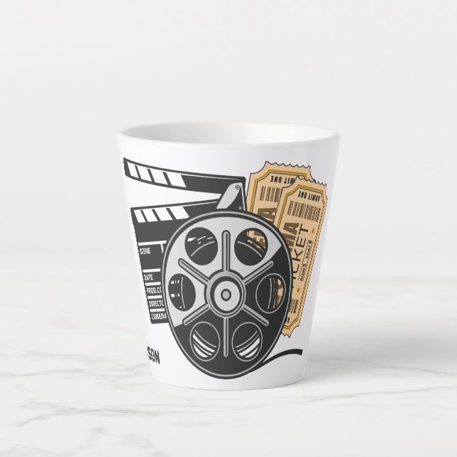 Custom Name & Color Movie Latte Mug (Front)