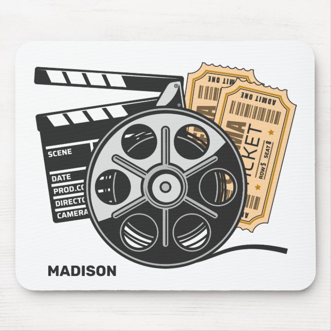 Custom Name & Color Movie Mouse Pad (Front)