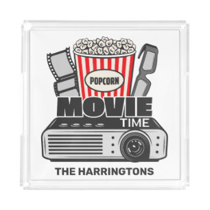 Custom Name & Color Movie Time Acrylic Tray