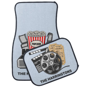 Custom Name & Color Movie Time Car Floor Mat