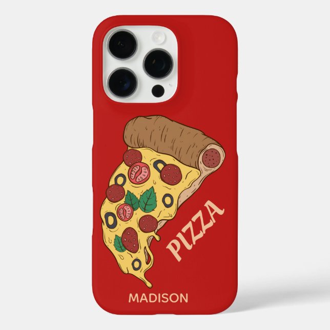 Custom name & color Pizza Slice phone cases (Back)
