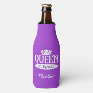 Custom Name & Color Queen of Karaoke Bottle Cooler
