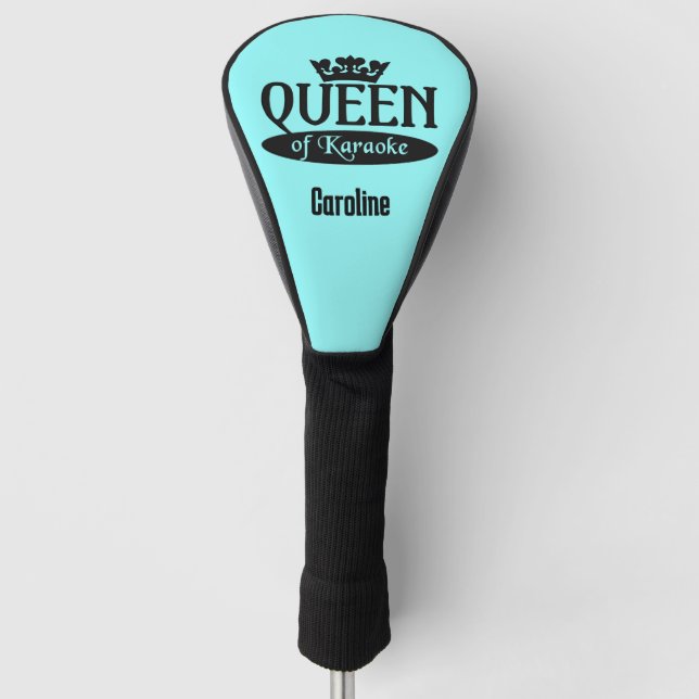 Custom Name & Color Queen of Karaoke Golf Head Cover (Front)