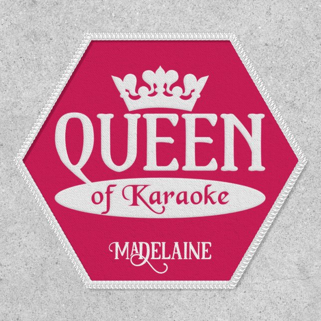 Custom Name & Color Queen of Karaoke Patch (Front)