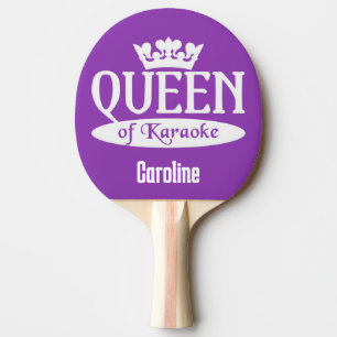 Custom Name & Color Queen of Karaoke Ping Pong Paddle