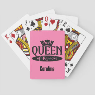 Custom Name & Color Queen of Karaoke Poker Cards