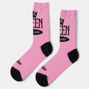 Custom Name & Color Queen of Karaoke Socks