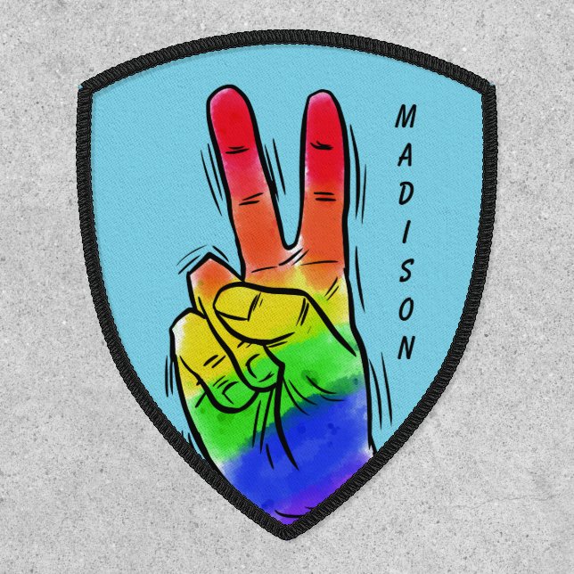 Custom name & color Rainbow Peace Patch (Front)