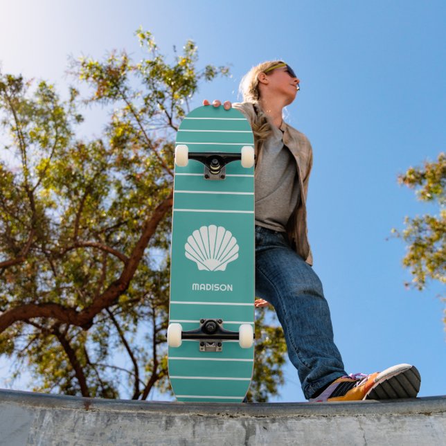 Custom Name & Color Seashell Skateboard (Outdoor 1)