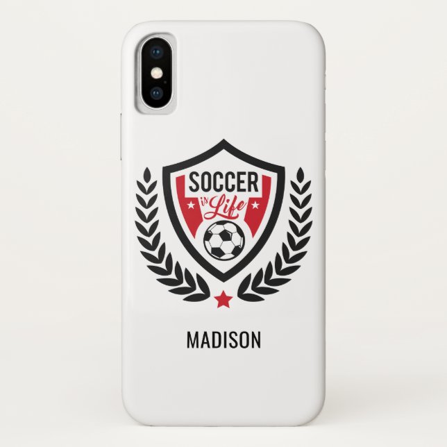 Custom name & color Soccer Logo phone cases (Back)