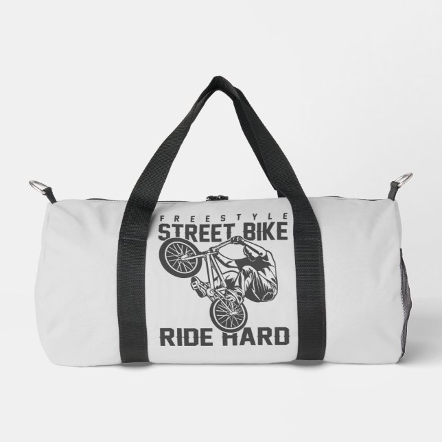 Custom name & color Street Bike Duffle Bag (Front)