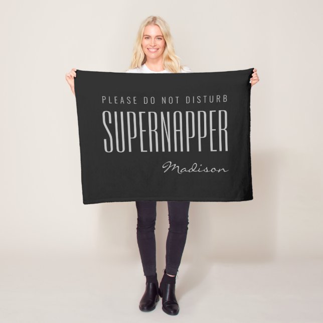 Custom name & color SUPERNAPPER fleece blankets (In Situ)