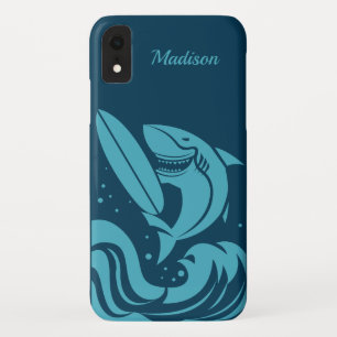 Custom name & color Surfer Shark phone cases