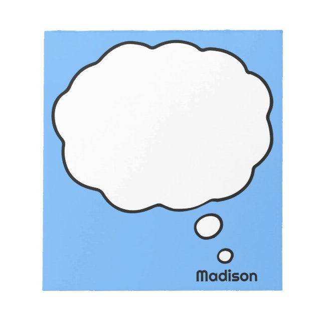 Custom Name & Color Thought Bubble Notepad (Front)