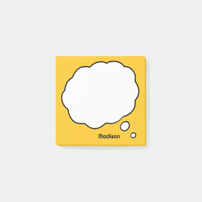 Custom Name & Color Thought Bubble Post-it Notes (Front)