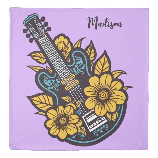 Custom Name & Color Ukulele Duvet Cover (Front)