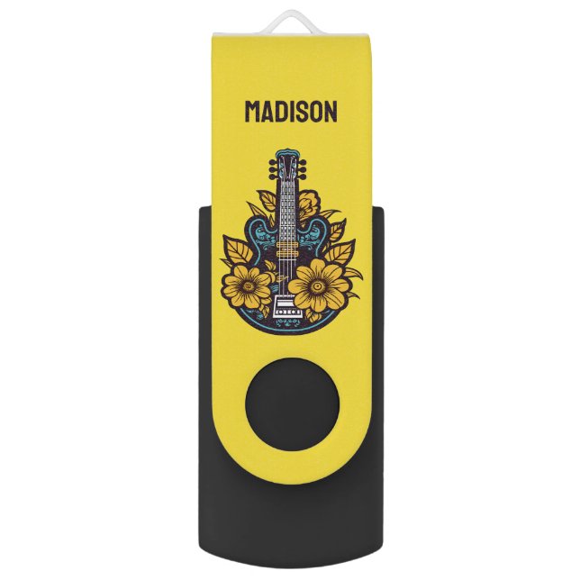 Custom Name & Color Ukulele Flash Drive (Back (Vertical))