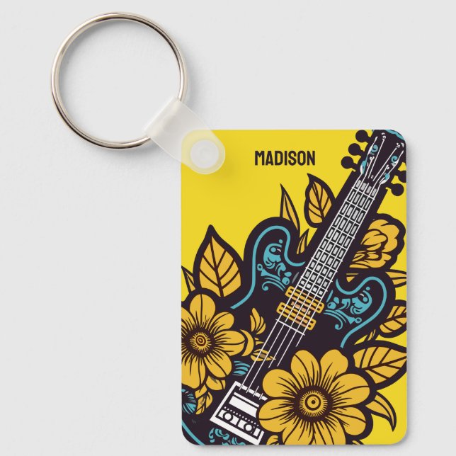 Custom Name & Color Ukulele Keychain (Front)