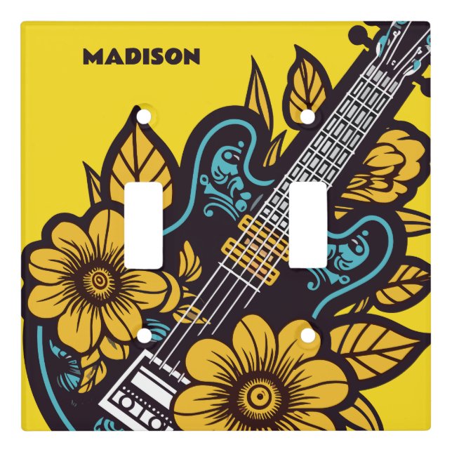 Custom Name & Color Ukulele Light Switch Cover (Front)