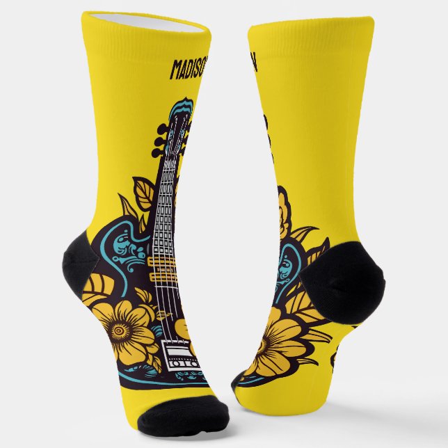 Custom Name & Color Ukulele Socks (Angled)