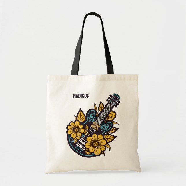 Custom Name & Color Ukulele Tote Bag (Front)