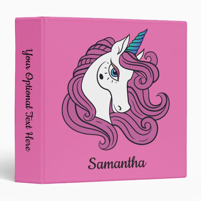 Custom name & color Unicorn binders (Front/Spine)