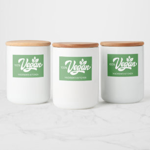 Custom Name & Color Vegan Food Label
