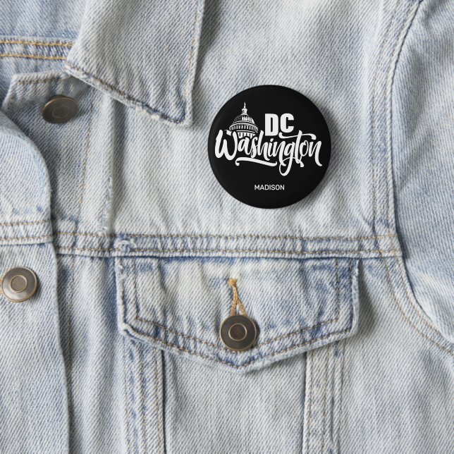 Custom Name & Color Washington DC Button (In Situ)