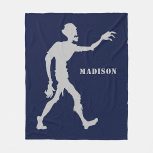 Custom name & color Zombie fleece blankets