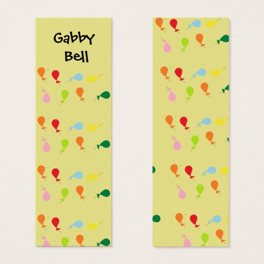 Custom name colorful balloons bookmark (Front & Back)