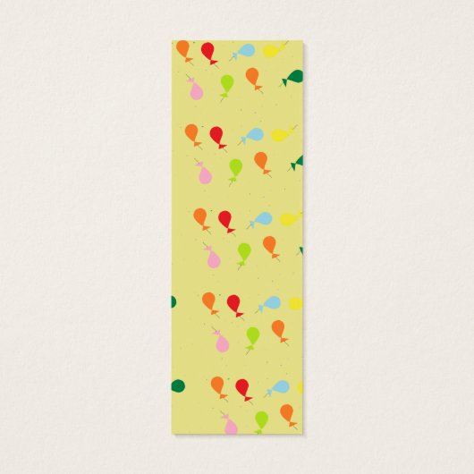 Custom name colorful balloons bookmark (Back)