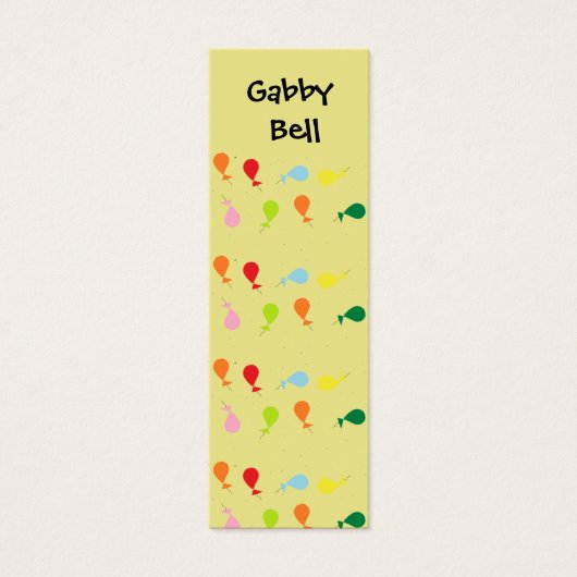 Custom name colorful balloons bookmark (Front)