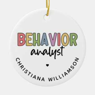 Custom Name Colorful Behavior Analyst Ceramic Ornament